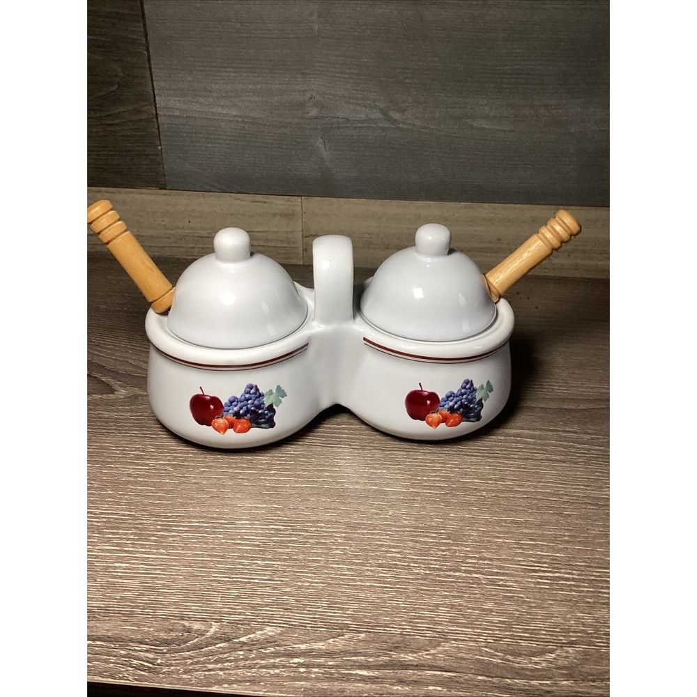 Houston Harvest Dual Jam/Jelly Jars with Lids & Spoons